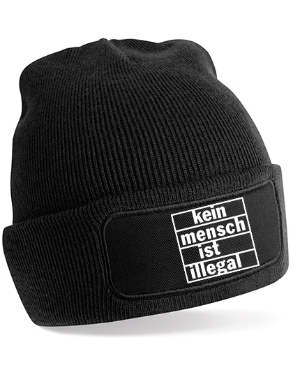 Strickmütze Kein Mensch ist Illegal