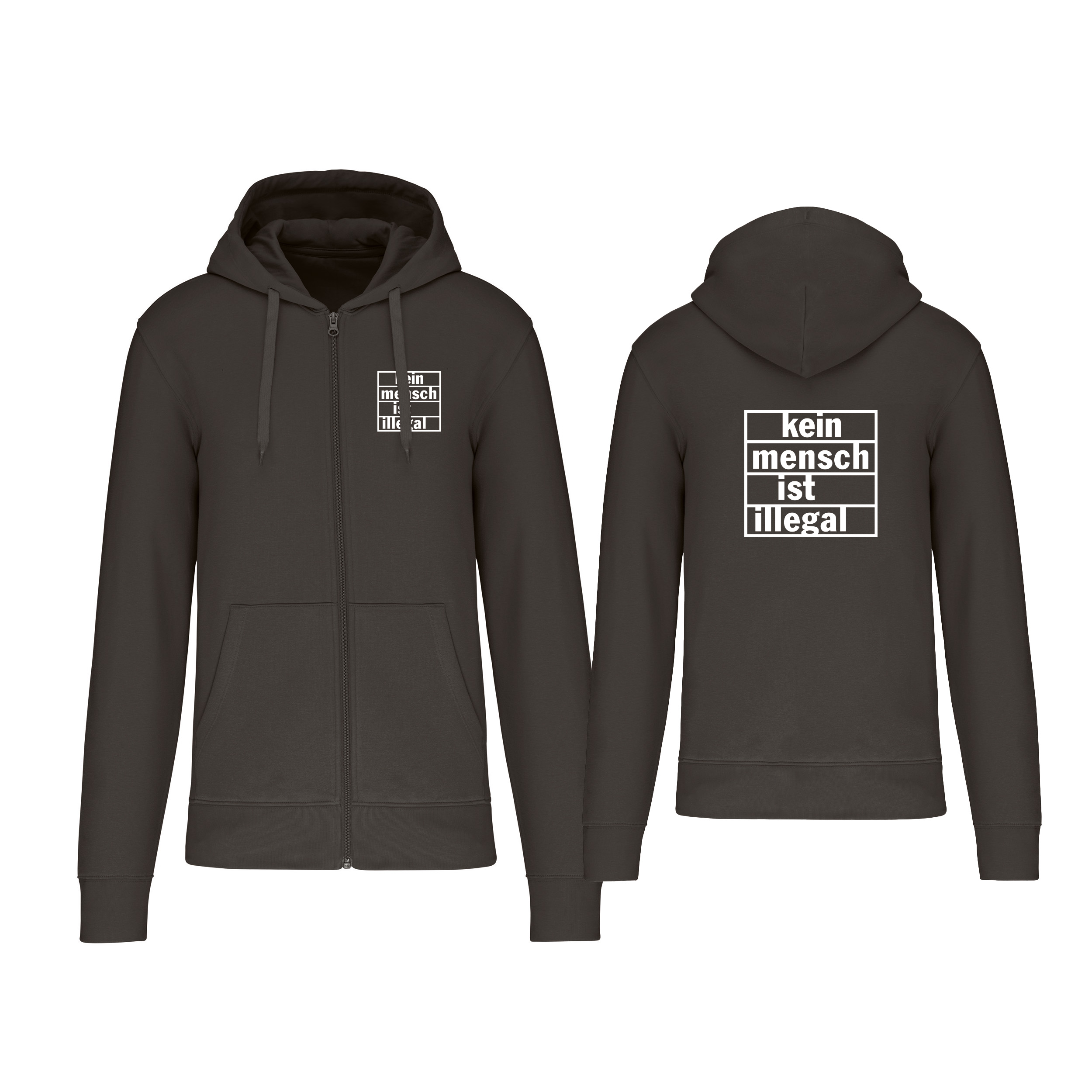 Zipper »Kein Mensch ist illegal«  
